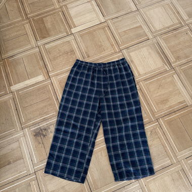 Checked flannel trousers