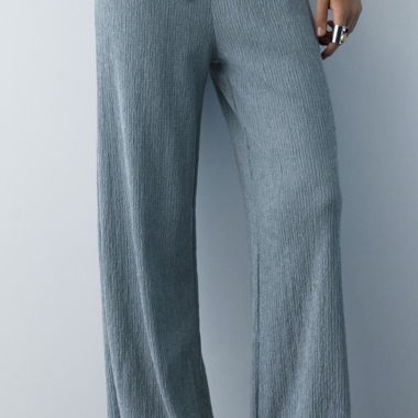 Pantalon plissé bleu