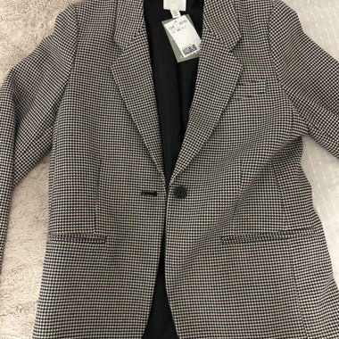 Blazer à carreaux neuf noir blanc