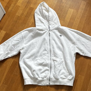 Felpa con zip Pegador bianca XL