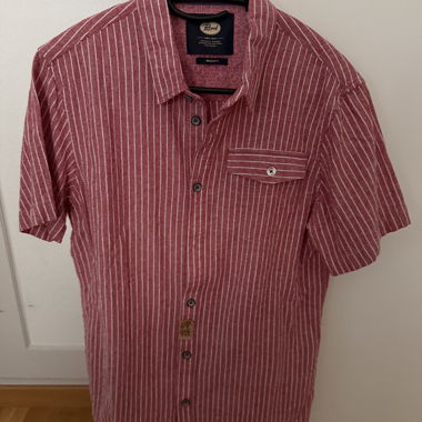 Chemise à manches courtes Petrol rouge à rayures Gr. M