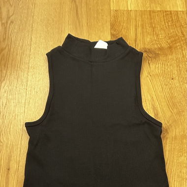 Jessian Girls Black High Neck Ribbed Tank Top 