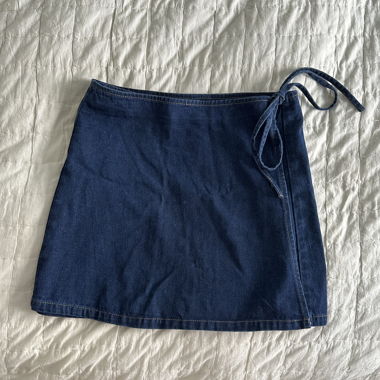 Wrap skirt - dark blue denim