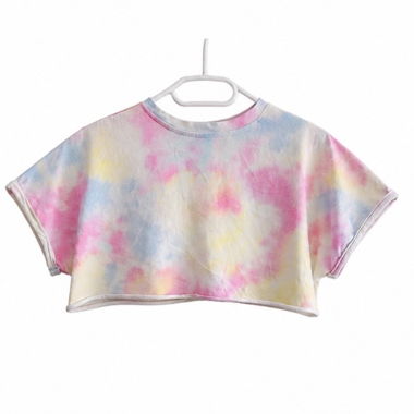 Crop top tie-dye pastel