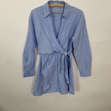 Bershka light blue shirt dress