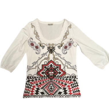 Vintage Y2K spring blouse ethno motives M