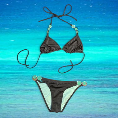 Vintage Roxy Grey Metallic Bikini-Set
