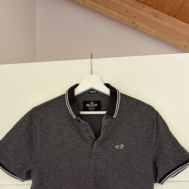 Grau melangiertes Hollister Polo-Shirt