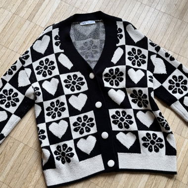 Flower&heart cardigan