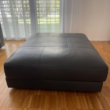 Pouf in pelle antracite