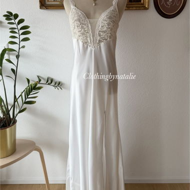 Robe longue satin blanche Victoria’s Secret taille M