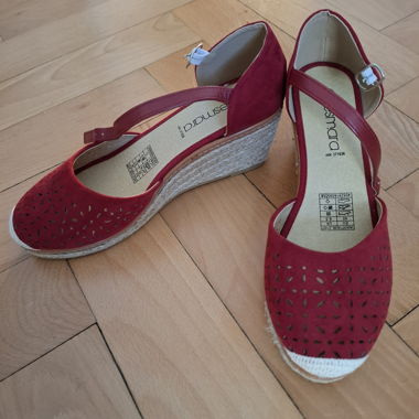 Espadrillas con zeppa rosse
