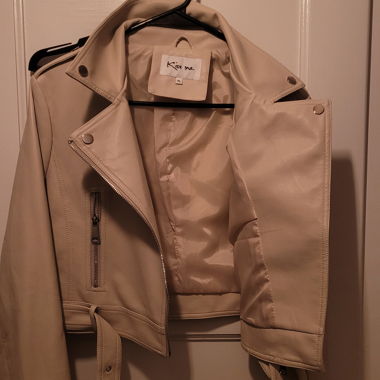 Leather jacket-beige