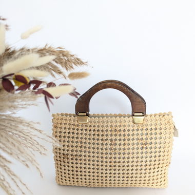 Bohotasche Holzgriff Vintage 