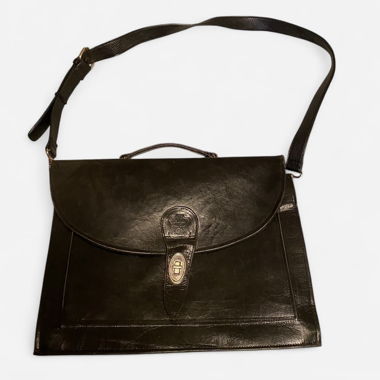 Mallette en cuir noire