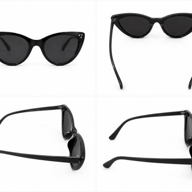 Schwarze Cat-Eye Sonnenbrille