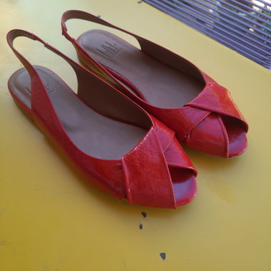 Sandali slingback rossi