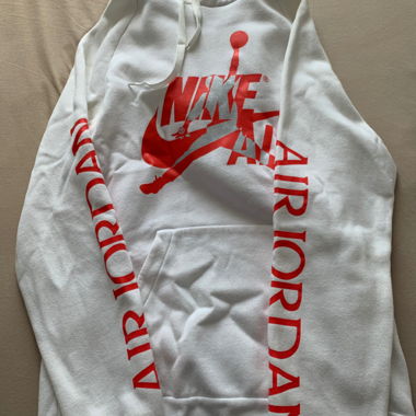 Weisser Jordan Nike Air Kapuzenpullover, Grösse M