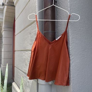 Orange satin top