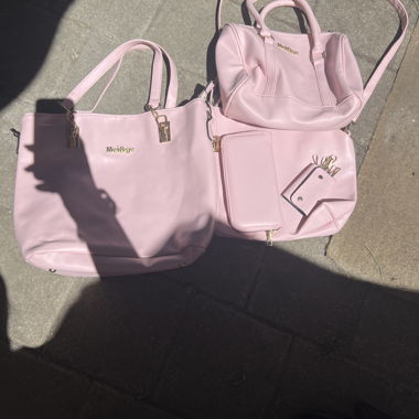 Set di borse a mano rosa