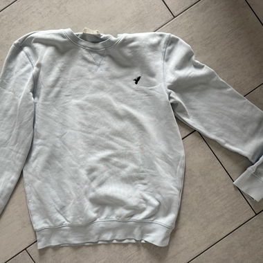 Felpa grigio chiaro con scollo rotondo