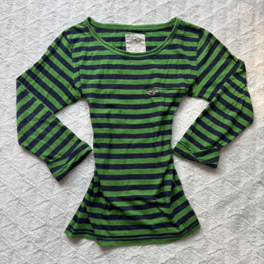 Top maniche lunghe a righe vintage Hollister