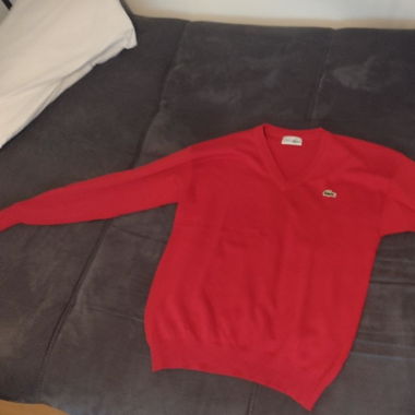 Red Lacoste Sweater, Size 16, Vintage Style Made