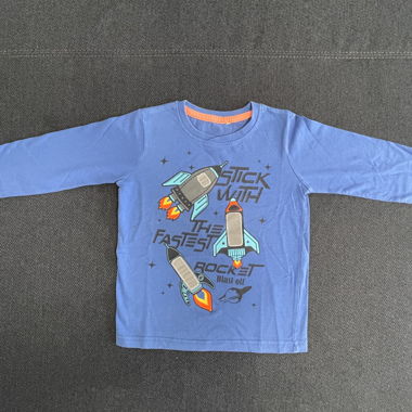 Maglia a maniche lunghe per bambini con razzi, taglia 104
