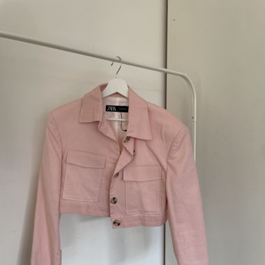 Pink cropped Zara jacket