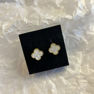 Clover Perlmutt Ohrringe - 18k vergoldet