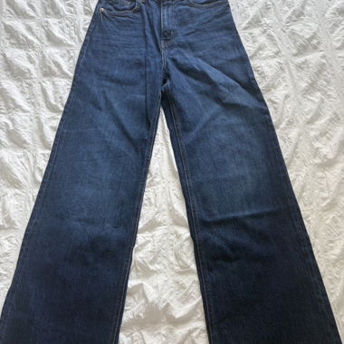 Dark Blue Wide-Leg Jeans