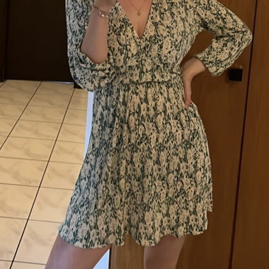 Kurzes Kleid MNG grün ecru XS
