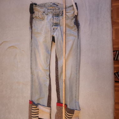 Helle Blaue Jeans mit Patchwork G raw