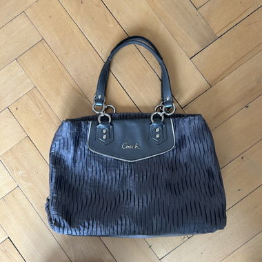 Sac COACH, vintage au style fronces argentées