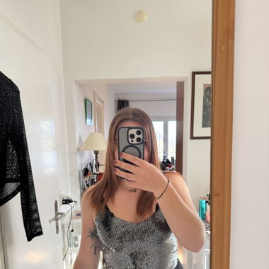 Silver glitter Party/Festival top 