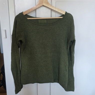 Olive Green Fine-Knit Sweater
