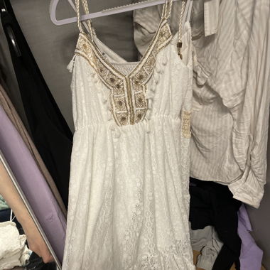 Weisse boho kleid
