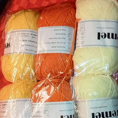 Wollepaket: Gelb, Orange, Creme 6x 50g