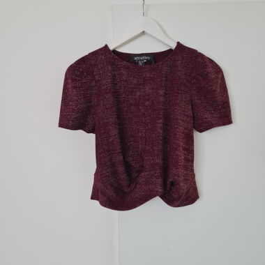 Top manica corta Attrattivo con glitter