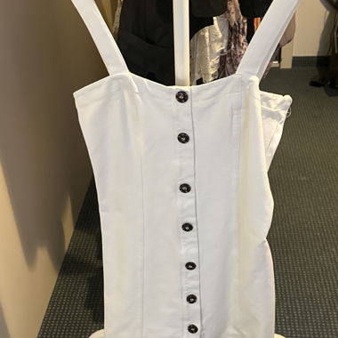 White Denim Strappy Dress