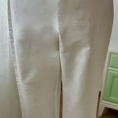 Vince Camuto White Fabric Trousers, Summer Trousers, L