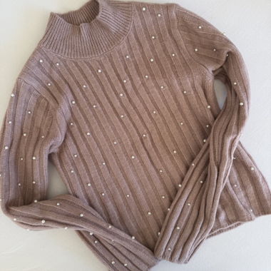 Maglione lavorato a maglia con perle MNG XS