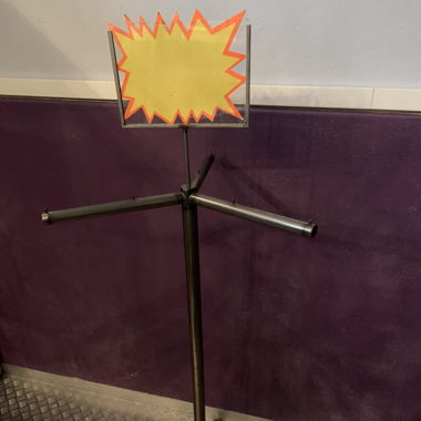 Portant Vêtements Métal Robuste avec Porte-Affiche
