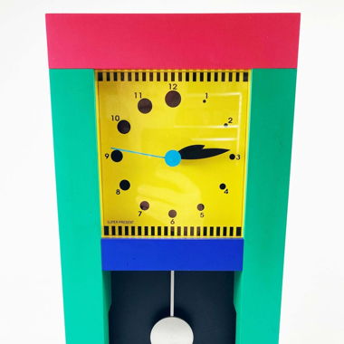 Vintage 80s SUPER PRESENT Wanduhr Memphis Design