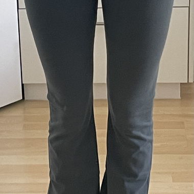 Dark blue-grey flared trousers