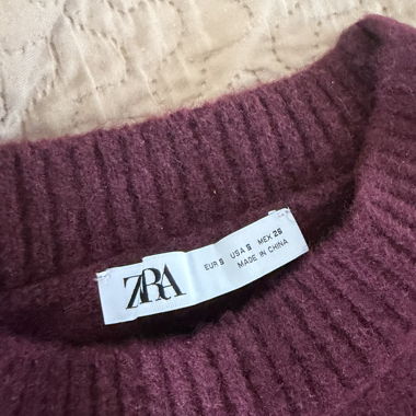 ZARA burgundy wool blend sweater S