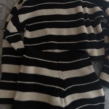 Striped knit set