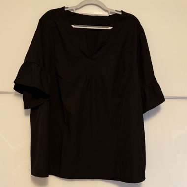 schwarze bluse mit v-ausschnitt / gr XXL