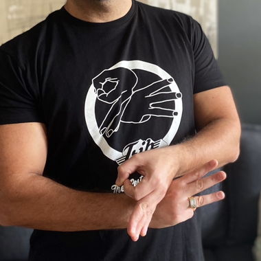 T-shirt 93 par Trib noir sérigraphié Taille XL