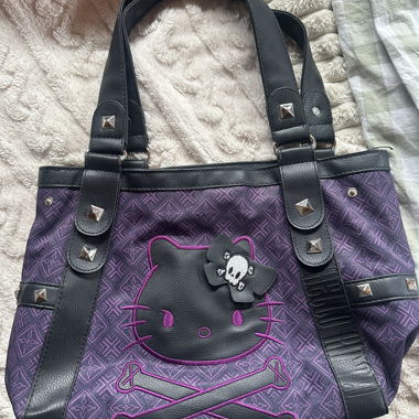 Borsa Hello Kitty viola con borchie